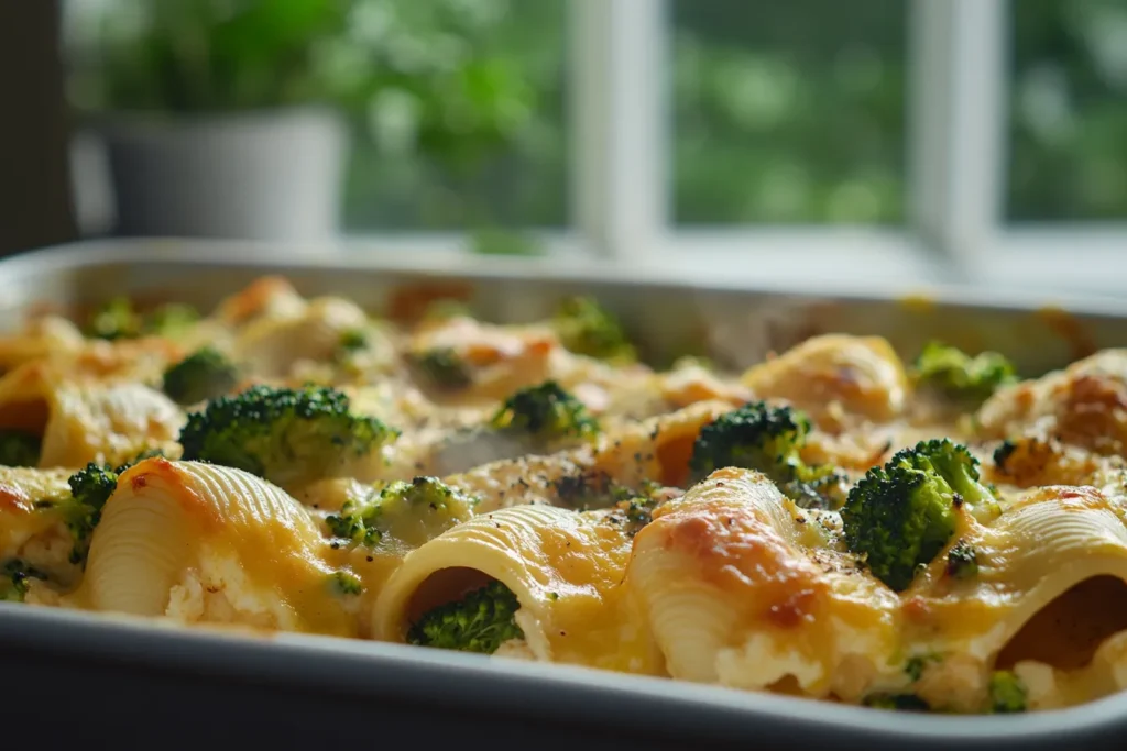 Cheesy Chicken & Broccoli Stuffed Shells