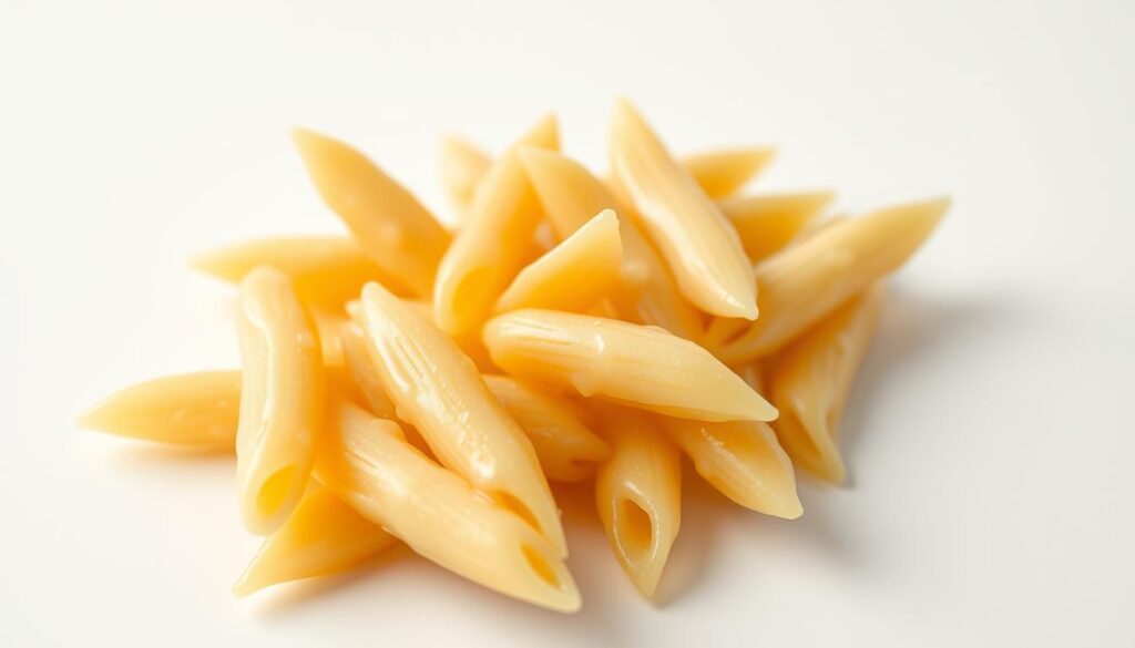 Creamy pasta tips, glistening with a lush, velvety sauce, resting on a pristine white backdrop. Delicate strands of penne noodles, each coated in a rich, buttery emulsion, captured in a high-key, softly lit studio setting. The tips of the pasta, slightly curled and inviting, exude an air of indulgence, hinting at the satisfying mouthfeel to come. A sense of refinement and culinary craftsmanship permeates the scene, inviting the viewer to imagine the luxurious texture and flavor of this perfectly executed dish. Creamy pasta tips, glistening with a lush, velvety sauce, resting on a pristine white backdrop. Delicate strands of penne noodles, each coated in a rich, buttery emulsion, captured in a high-key, softly lit studio setting. The tips of the pasta, slightly curled and inviting, exude an air of indulgence, hinting at the satisfying mouthfeel to come. A sense of refinement and culinary craftsmanship permeates the scene, inviting the viewer to imagine the luxurious texture and flavor of this perfectly executed dish.