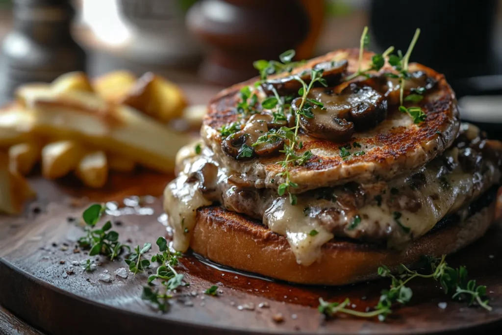Mushroom Swiss Patty Melt