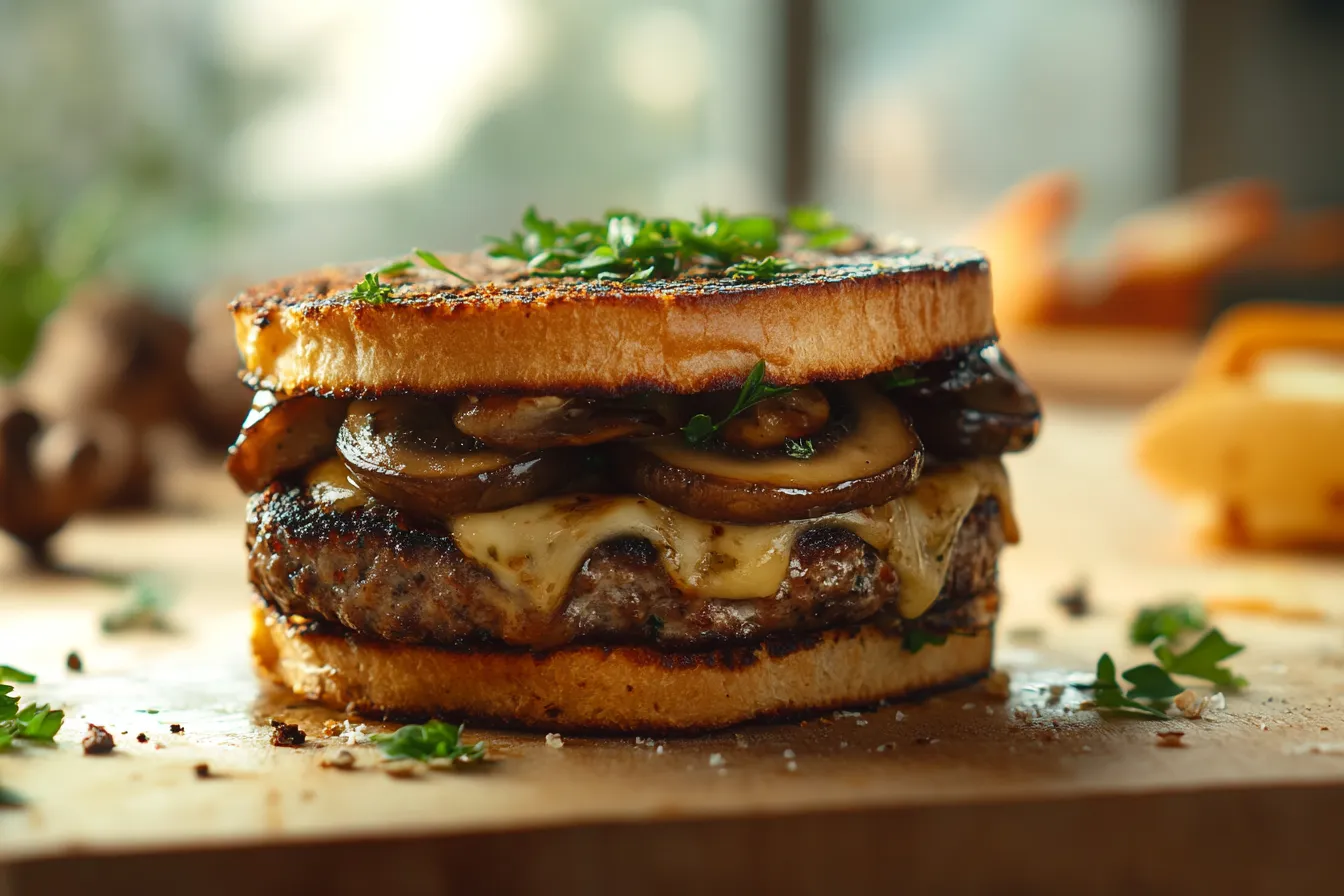 Mushroom Swiss Patty Melt