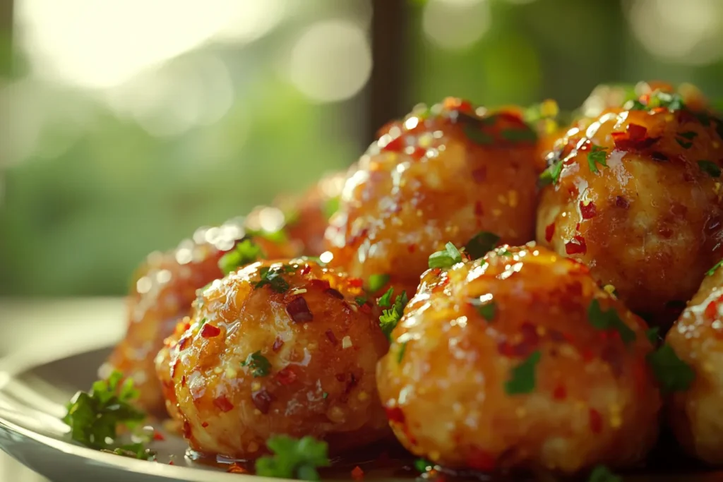 Spicy Honey Garlic Chicken Bites