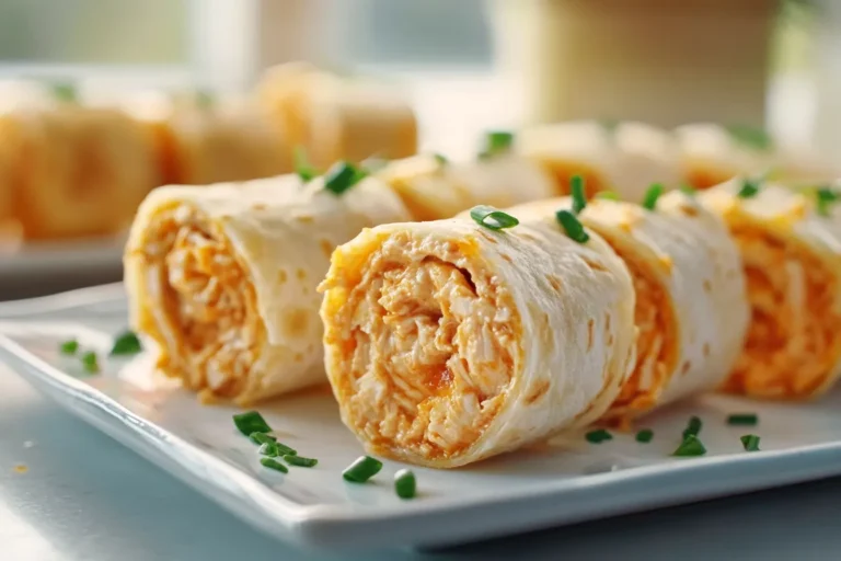 Buffalo Chicken Dip Roll-Ups (Mini Tortilla Wraps)