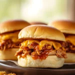 Cheesy BBQ Pulled Pork Sliders