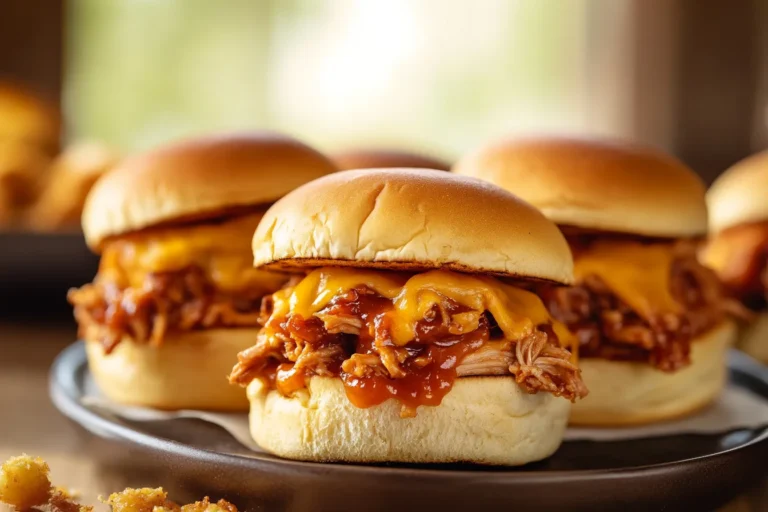 Cheesy BBQ Pulled Pork Sliders