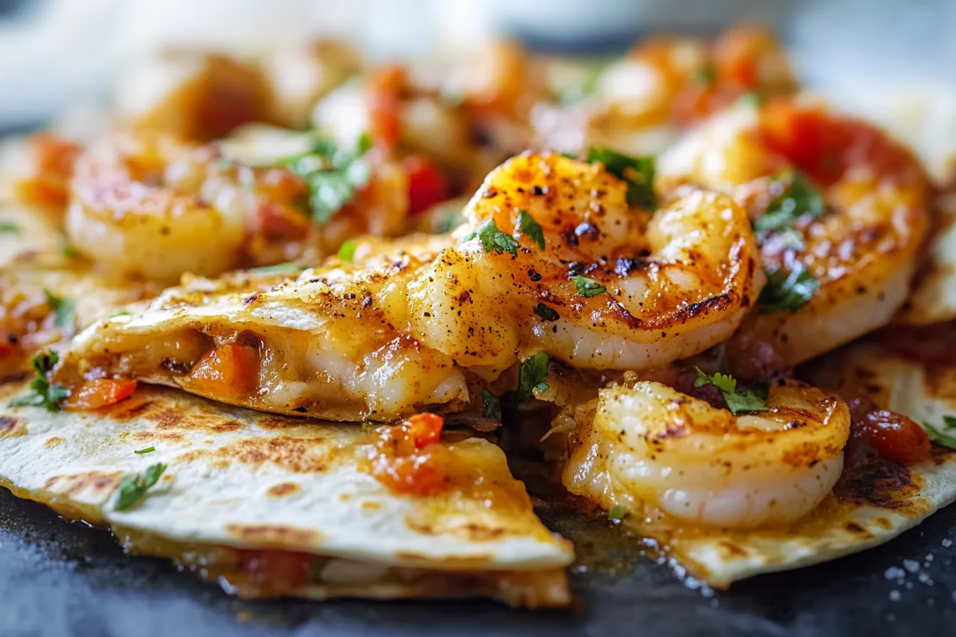 Cheesy Cajun Shrimp Quesadillas