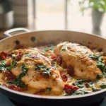 Creamy One-Pan Tuscan Chicken with Spinach and Sun-Dried Tomatoes