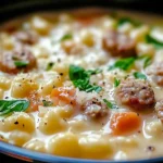 Creamy Parmesan Italian Sausage Ditalini Soup