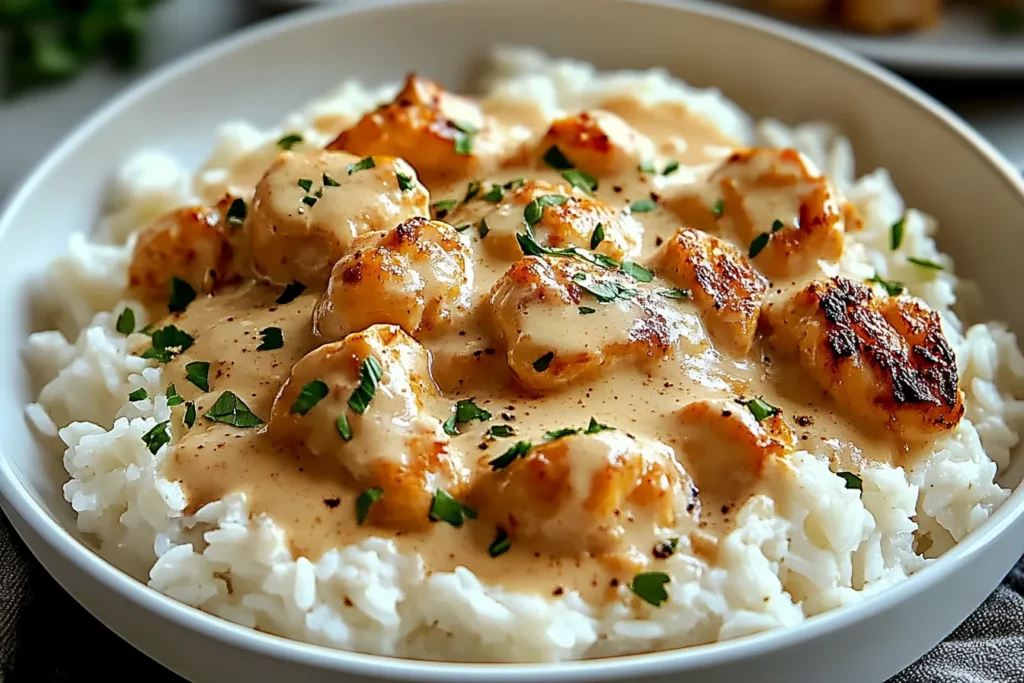 Creamy Smothered Chicken and Rice
