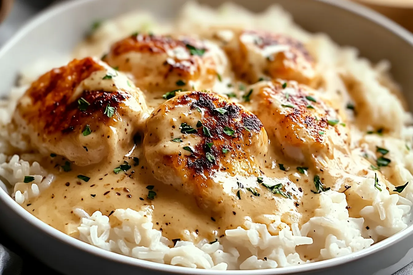 Creamy Smothered Chicken and Rice