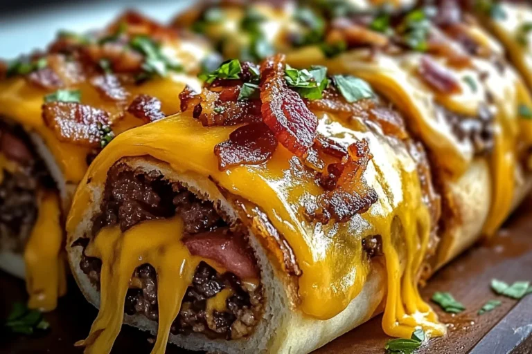 Garlic Butter Bacon Cheeseburger Rollups