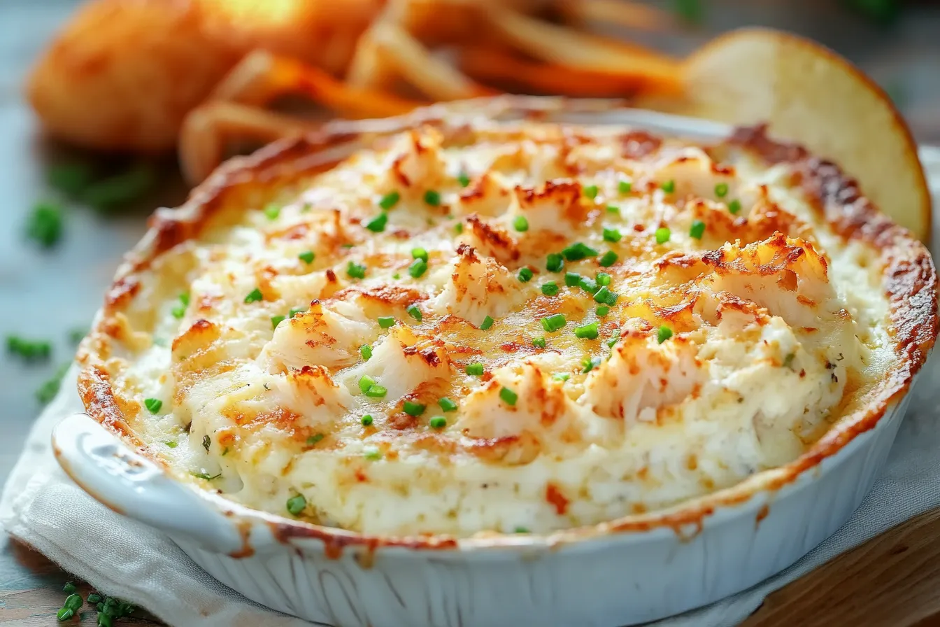 Garlic Parmesan Baked Crab Dip