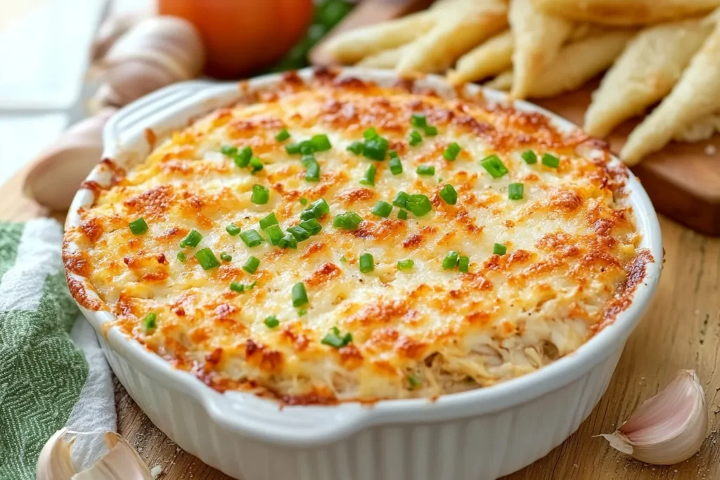 Garlic Parmesan Baked Crab Dip