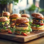 Graduation Party Sliders (Mini Burger Bar Setup)