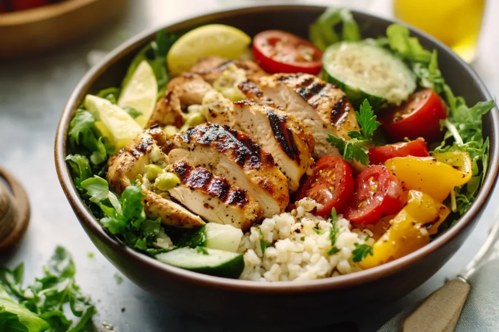 Healthy Grilled Mediterranean Chicken Bowls