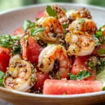 Honey Garlic Shrimp & Watermelon Salad
