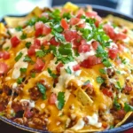 Loaded Griddle Nachos with Ground Beef