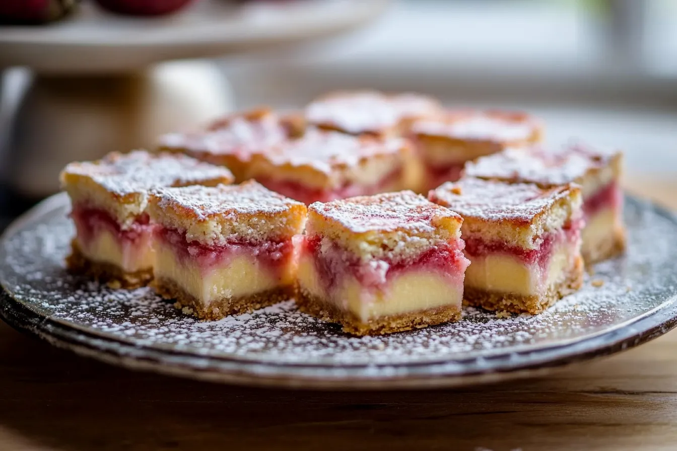 Old-Fashioned Rhubarb Custard Bars