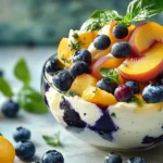 Refreshing Summer Medley with Blueberries and Peaches