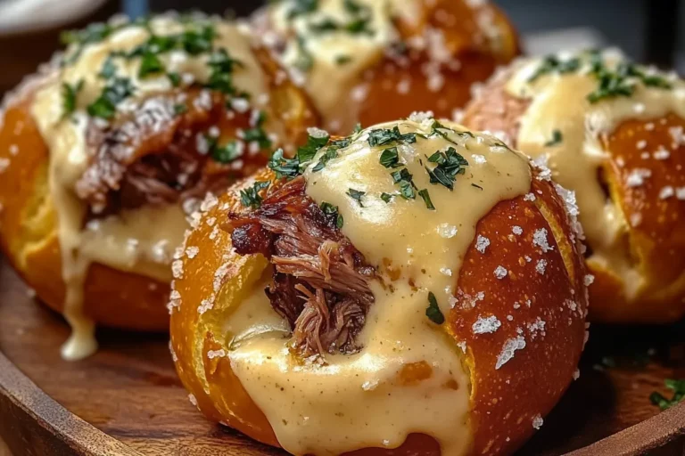 Smoked Brisket & Beer Cheese Pretzel Bombs