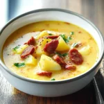 Spanish potato soup with chorizo