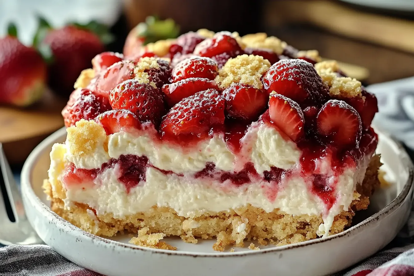 Strawberry Cheesecake Dump Cake
