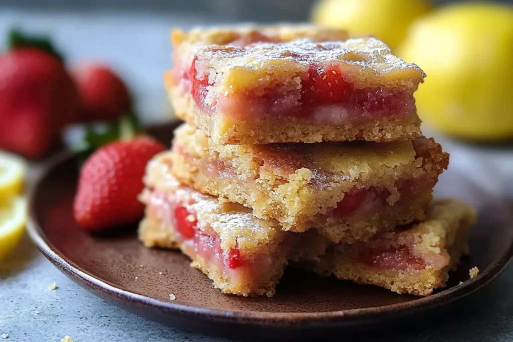 Strawberry Lemon Blondies