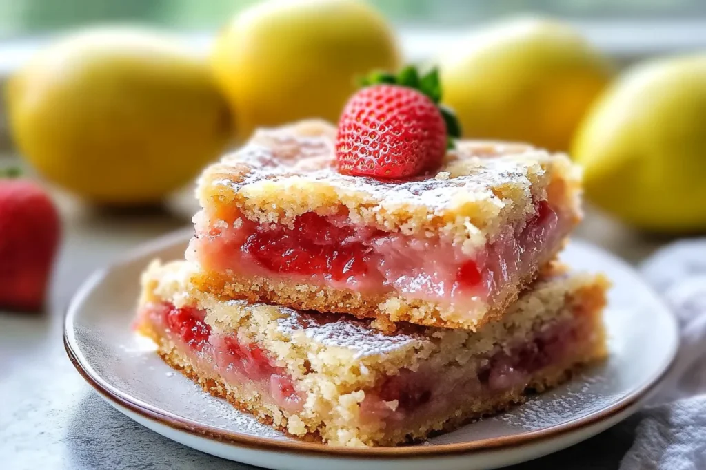 Strawberry Lemon Blondies