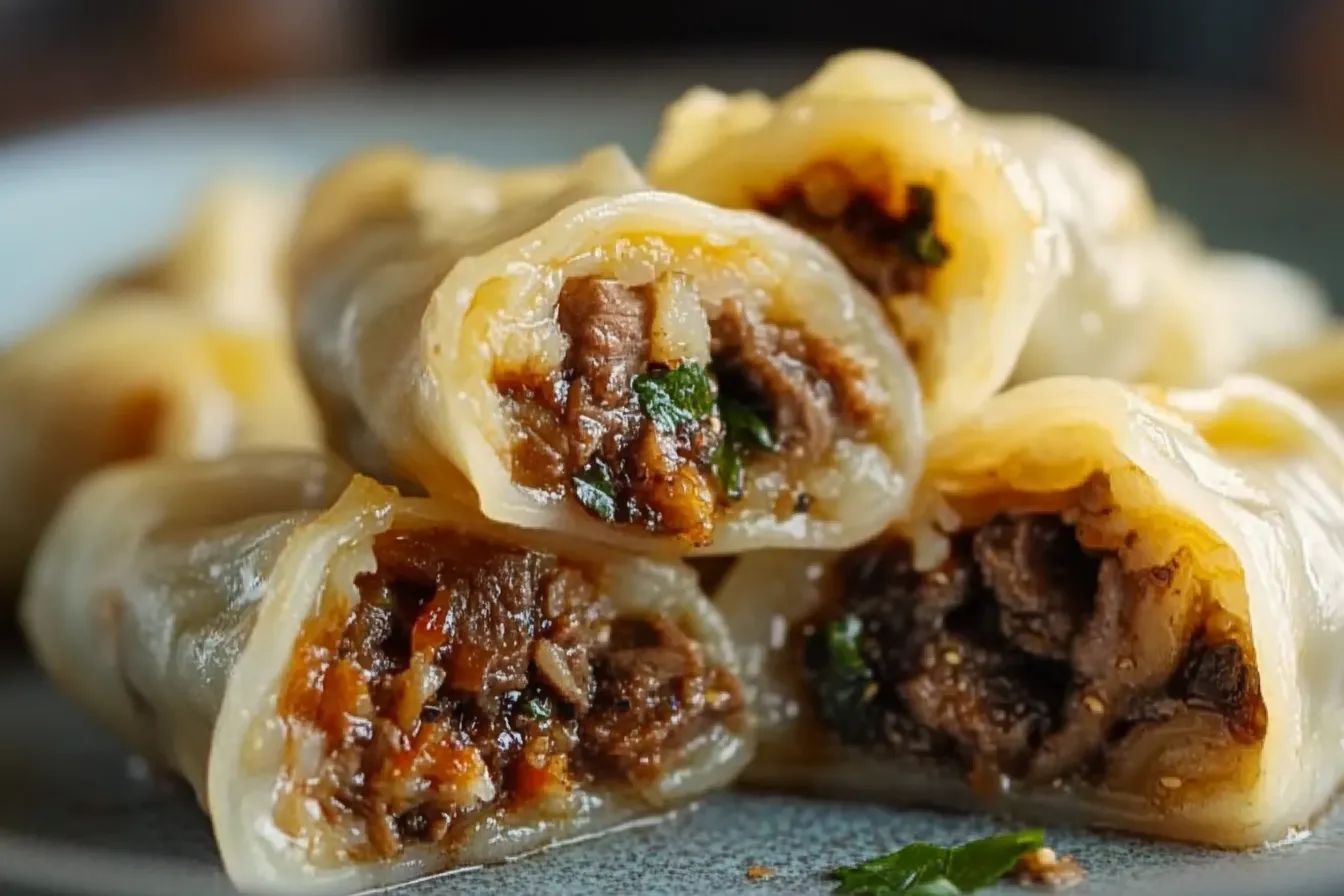 beef and shiitake dumplings