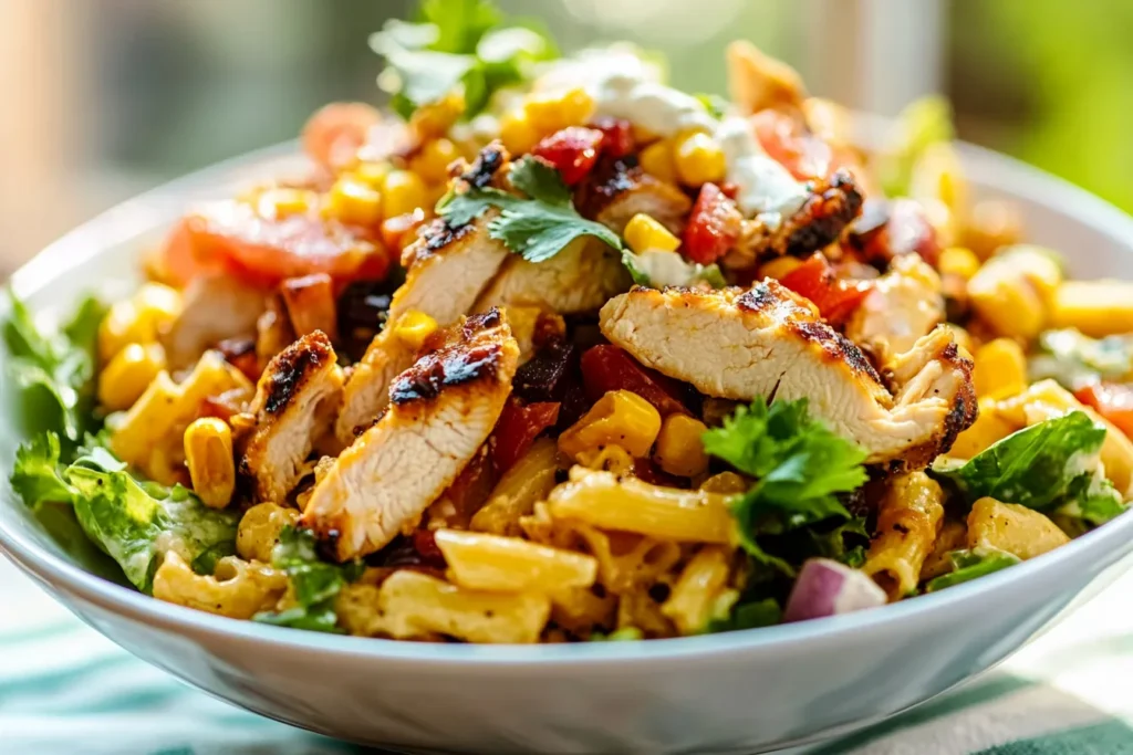 BBQ Chicken Pasta Salad with Ranch & Corn