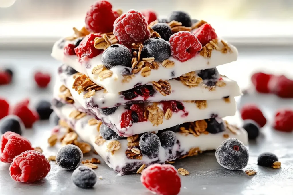 Frozen Yogurt Bark with Berries & Granola