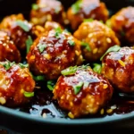 Sticky Honey-Garlic Chicken Meatballs