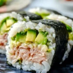 Tuna and avocado Sushi Stuffed Onigiri
