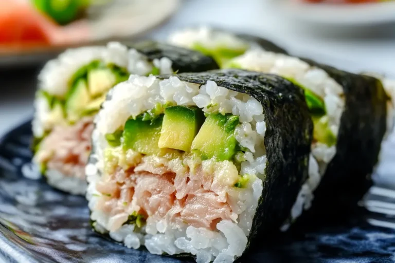 Tuna and avocado Sushi Stuffed Onigiri
