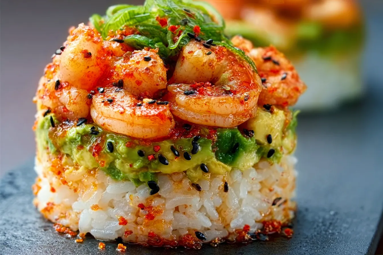 Spicy Shrimp Sushi Stack Bowls