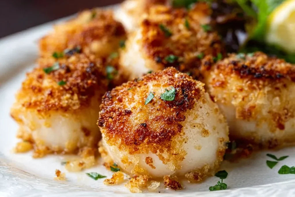 air fryer parmesan crusted scallops