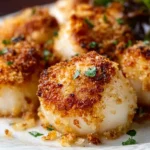 air fryer parmesan crusted scallops