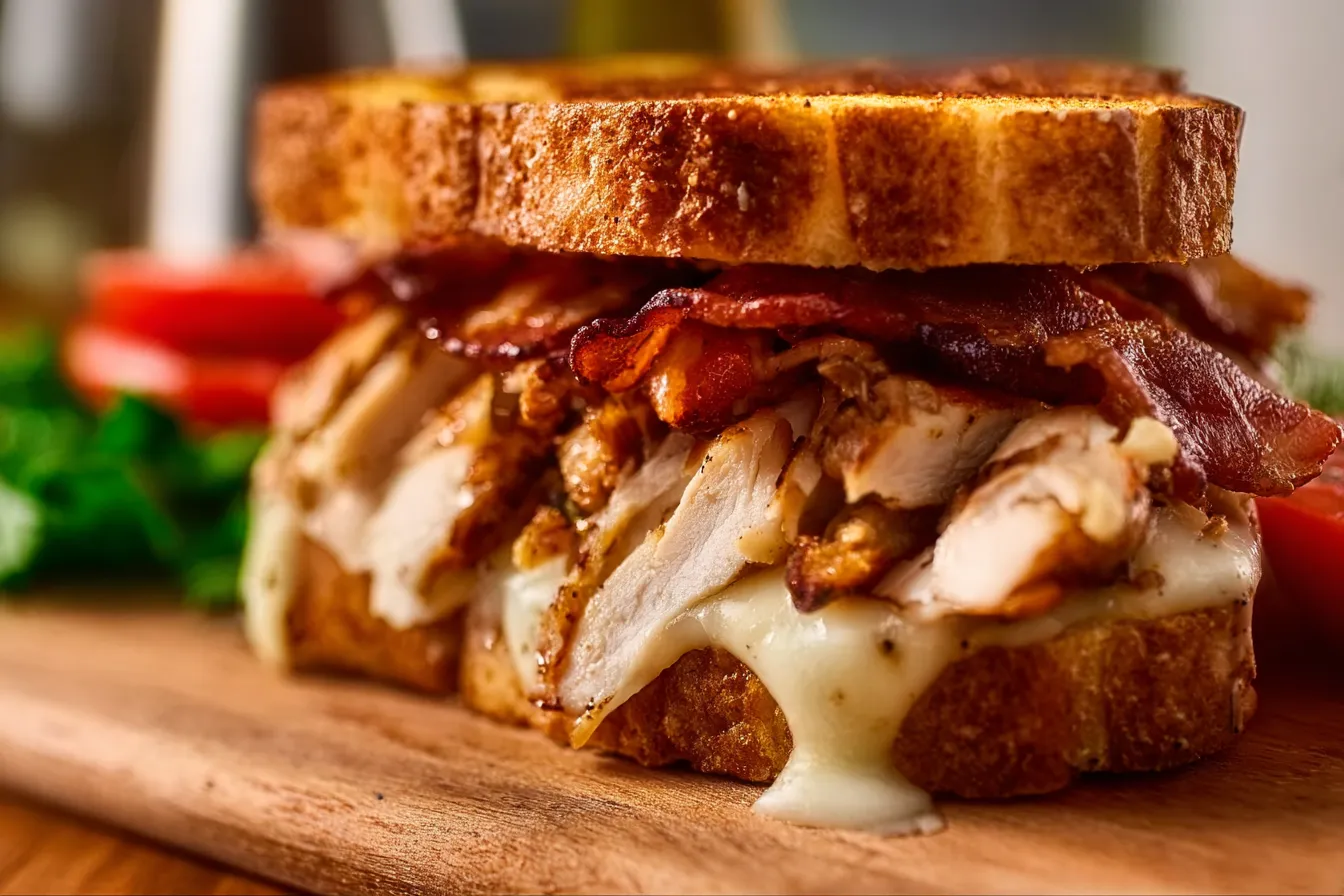 BBQ Chicken Bacon Melt Sandwich
