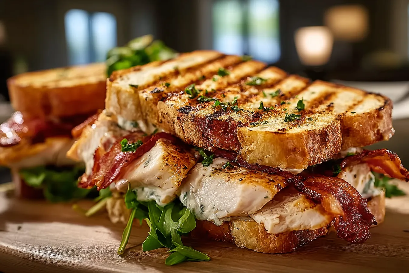 Grilled Ranch Chicken Bacon Sandwich Melt