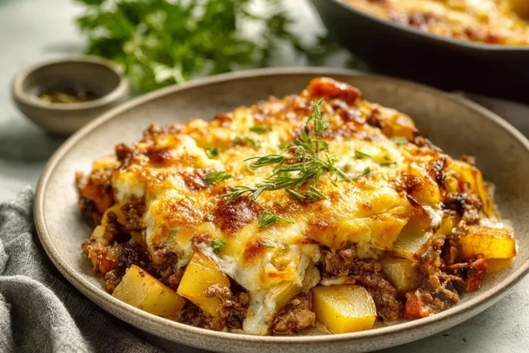 Cheesy Beef & Potato Bake