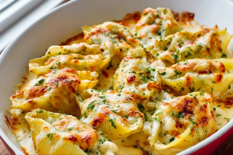 Creamy Chicken Alfredo Stuffed Shells