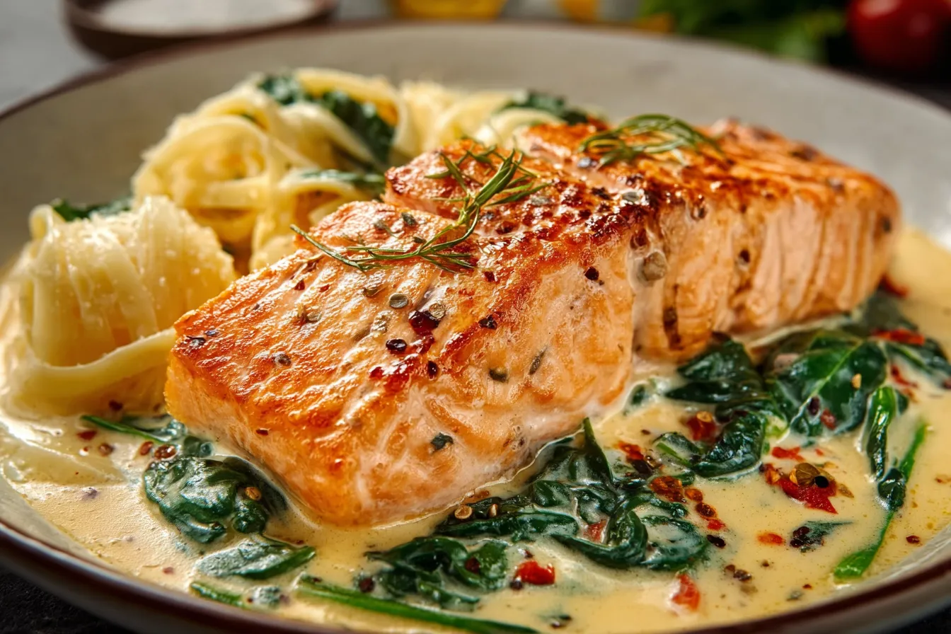 Creamy Salmon Florentine