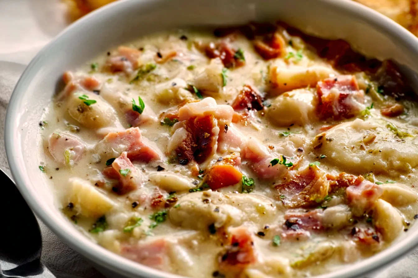 Creamy White Bean Ham Skillet Soup