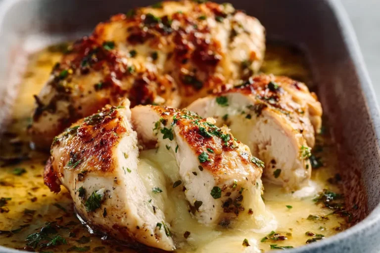 Easy Baked Chicken with Melted Cheese & Herbs