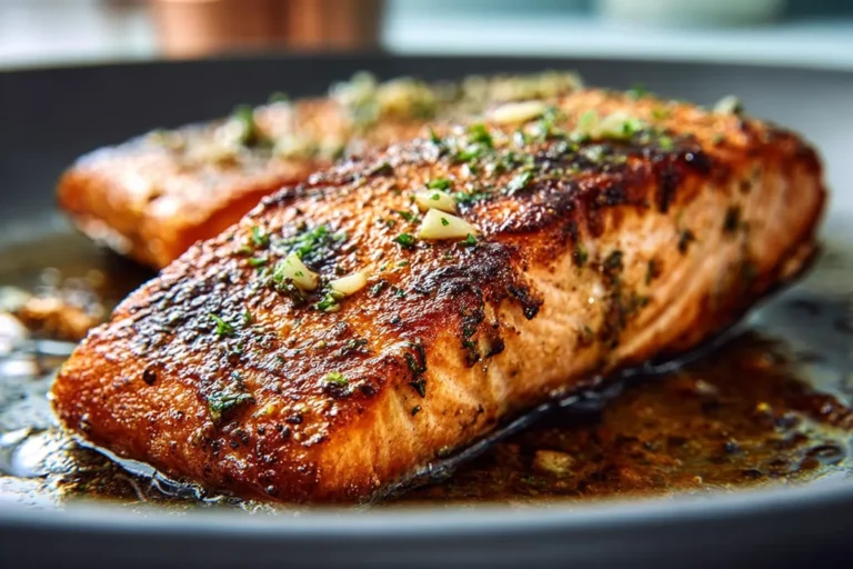 Honey Butter Salmon with Garlic