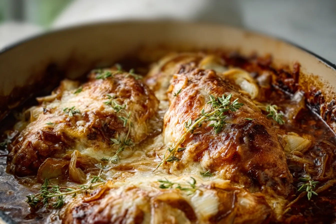 Irresistible French Onion Chicken Bake
