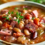 Slow Cooker Smoky Ham & Bean Stew