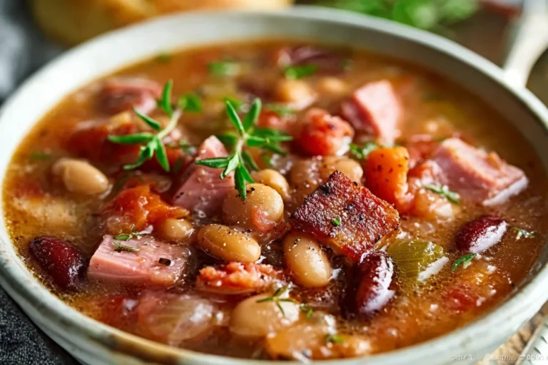 Slow Cooker Smoky Ham & Bean Stew