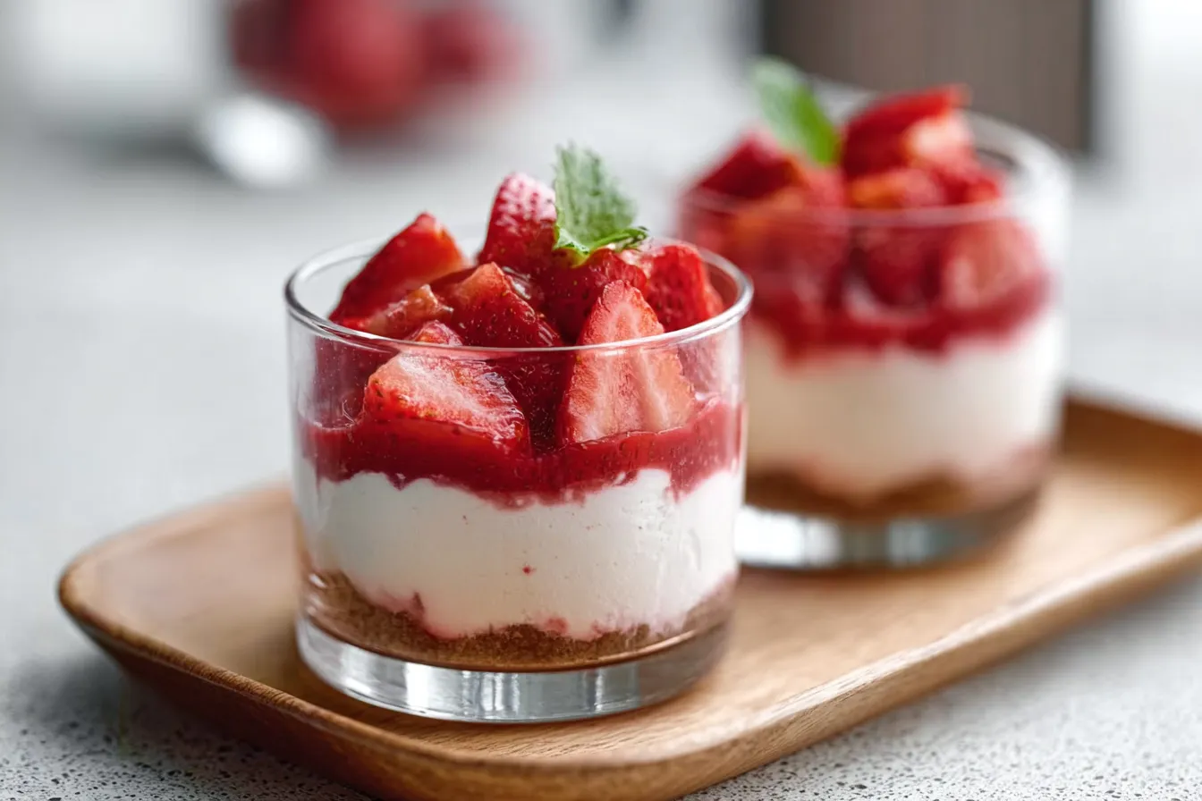 Strawberry Dessert Cups (No Bake)
