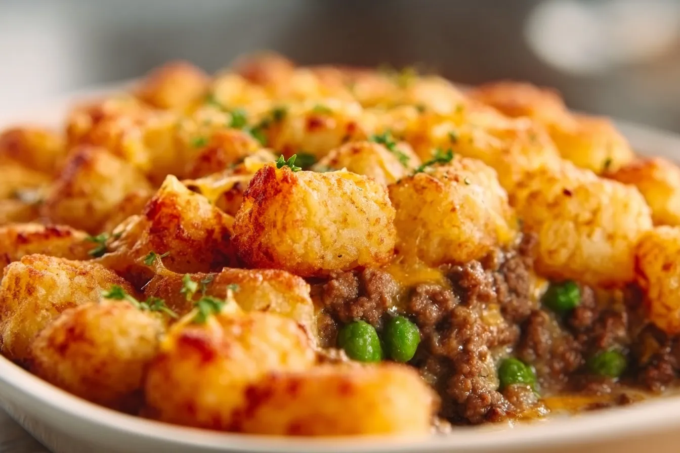 Tater Tot Casserole with Ground Beef