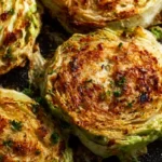 Blistered Cabbage Steaks with Garlic-Parmesan
